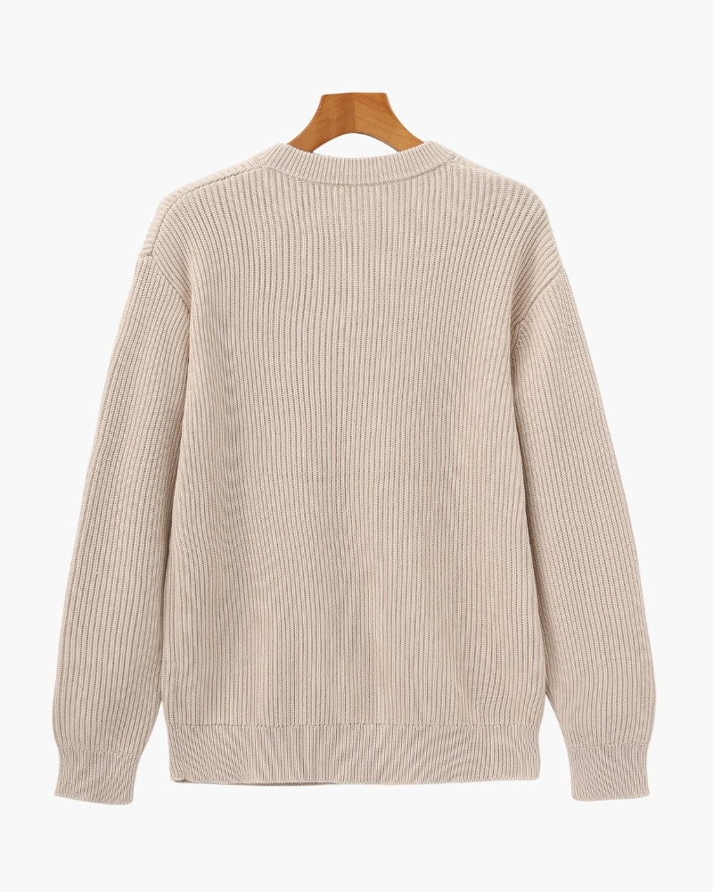 Ribbed Crew Neck Sweater
