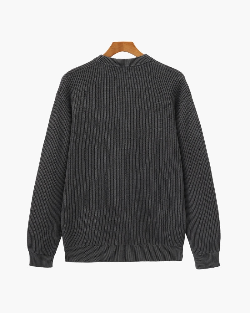 Ribbed Crew Neck Sweater