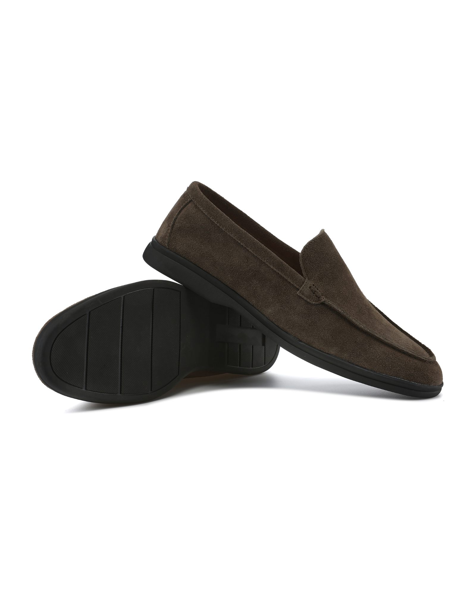 Suede Slippers with Black Soles