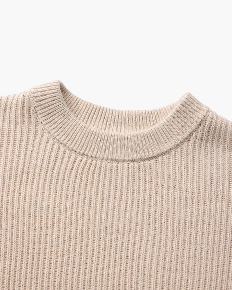 Ribbed Crew Neck Sweater
