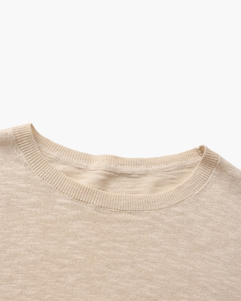 Linen-Cotton Essential Crewneck