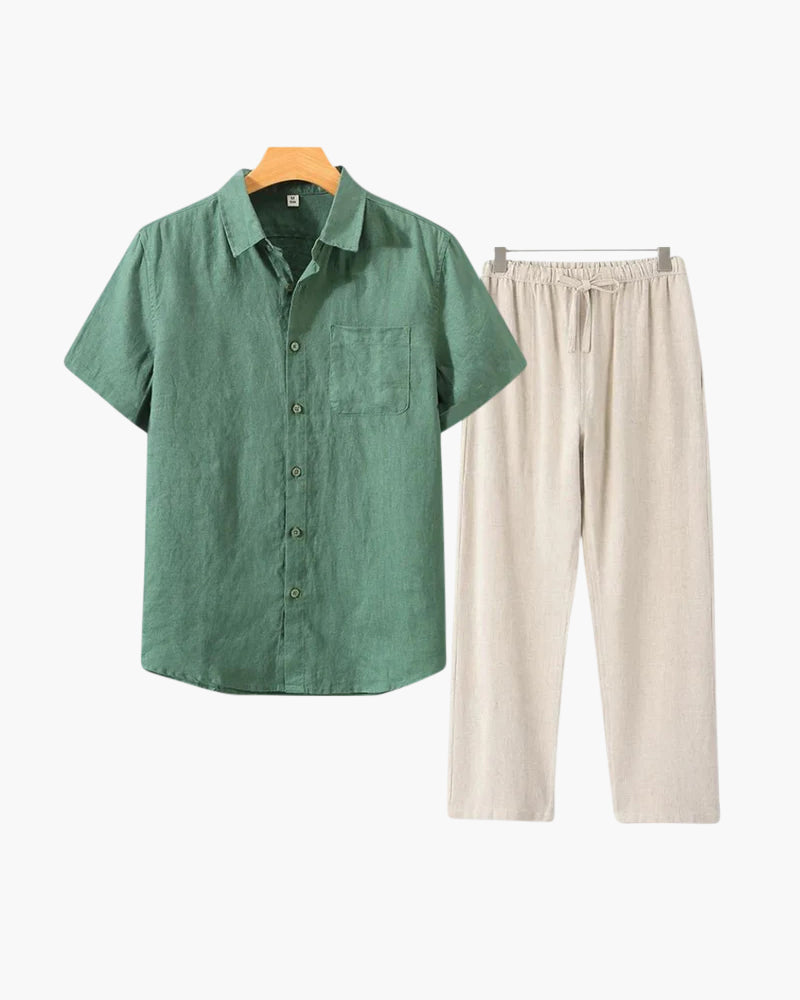 Linen Ensemble in Short Sleeve