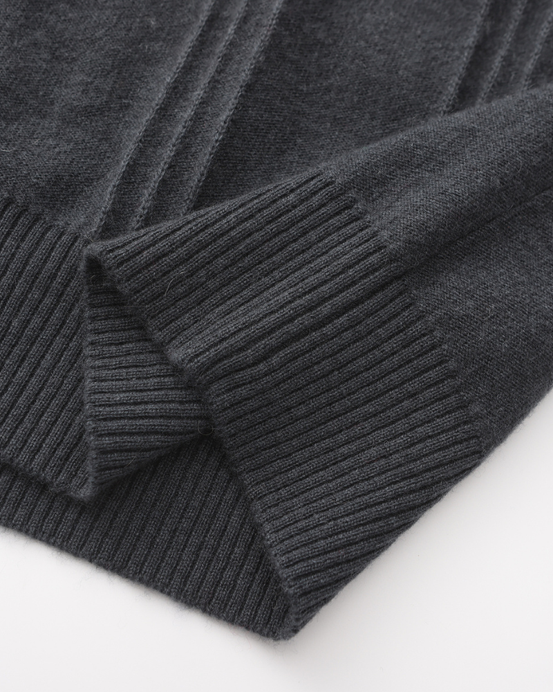 Cashmere Ribbed Half-Zip Sweater