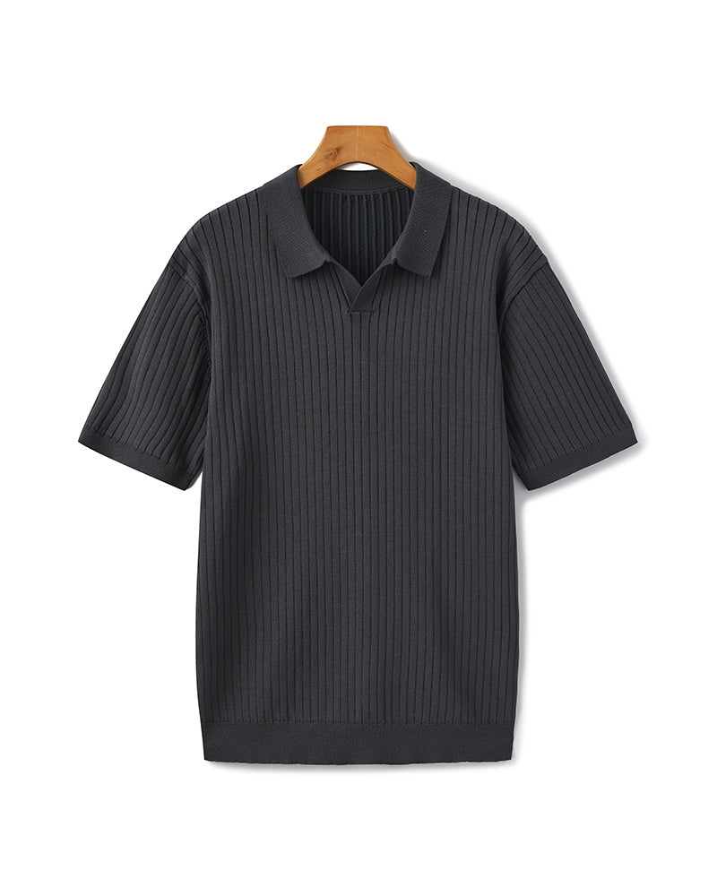 Exquisite Ribbed Polo