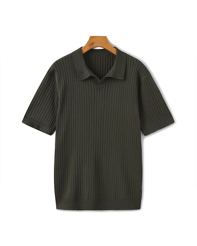 Exquisite Ribbed Polo