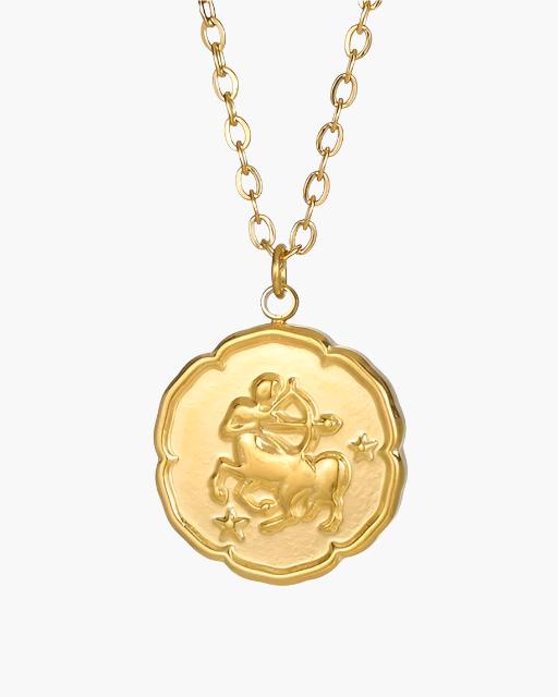Gold Zodiac Pendant Necklace