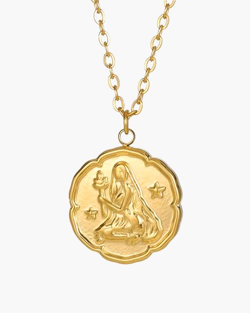 Gold Zodiac Pendant Necklace