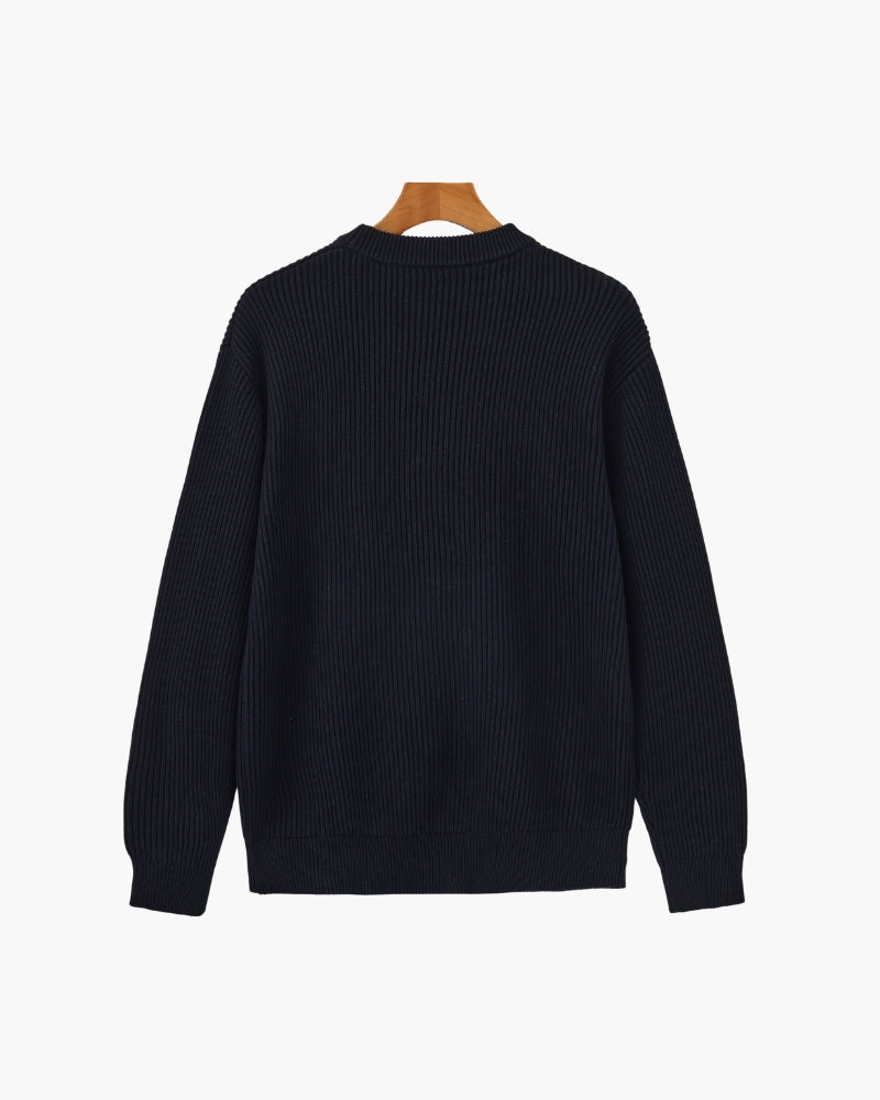 Ribbed Crew Neck Sweater