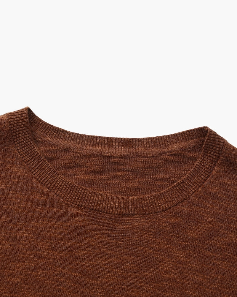 Linen-Cotton Essential Crewneck