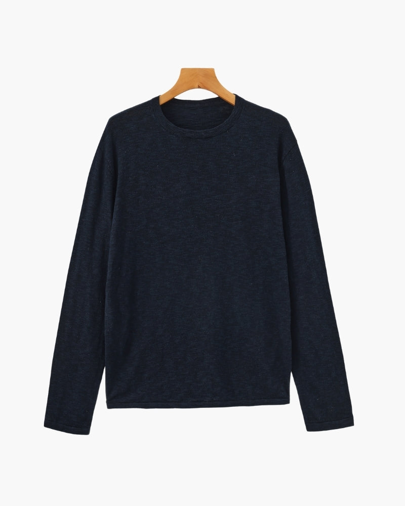 Linen-Cotton Essential Crewneck