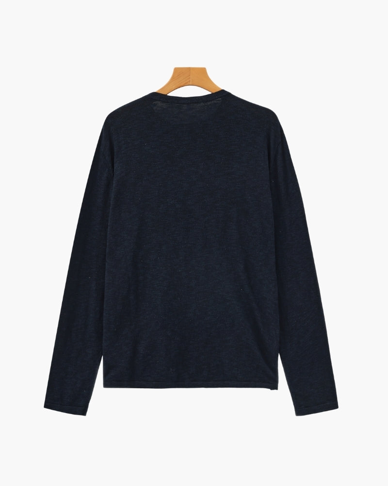 Linen-Cotton Essential Crewneck