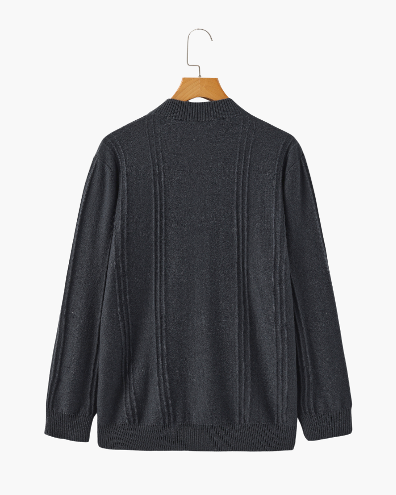 Cashmere Ribbed Half-Zip Sweater