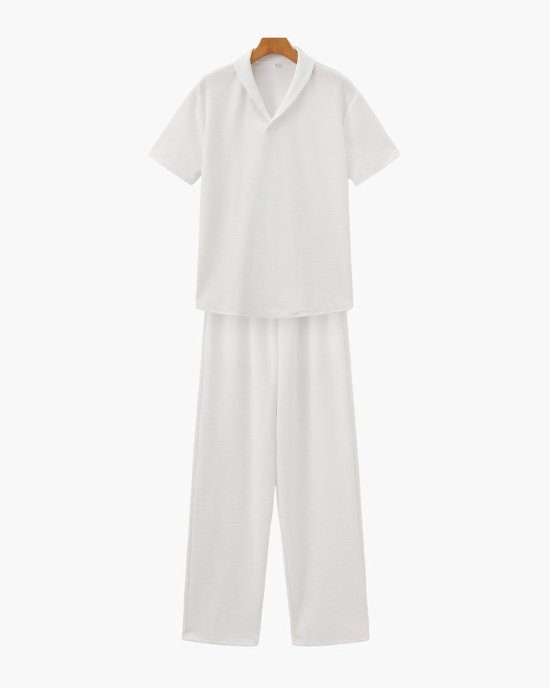 Cotton Polo and Trouser Ensemble