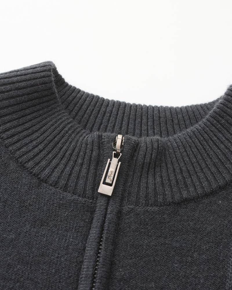 Cashmere Ribbed Half-Zip Sweater