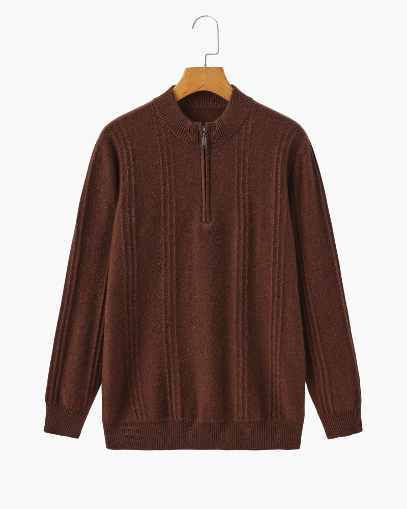 Cashmere Ribbed Half-Zip Sweater