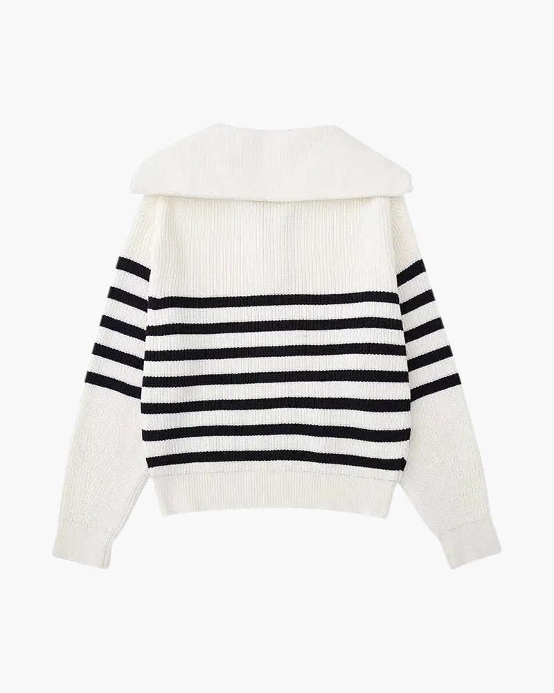 Striped Zip-Up Sweater