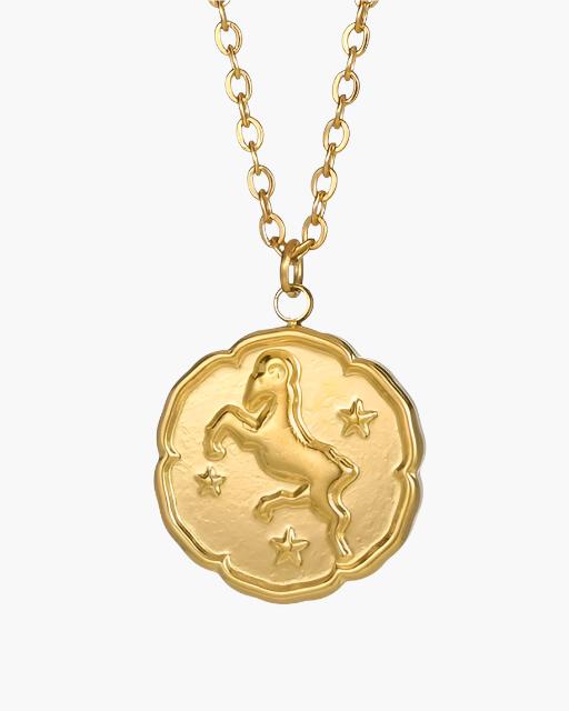 Gold Zodiac Pendant Necklace