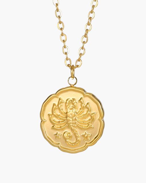 Gold Zodiac Pendant Necklace