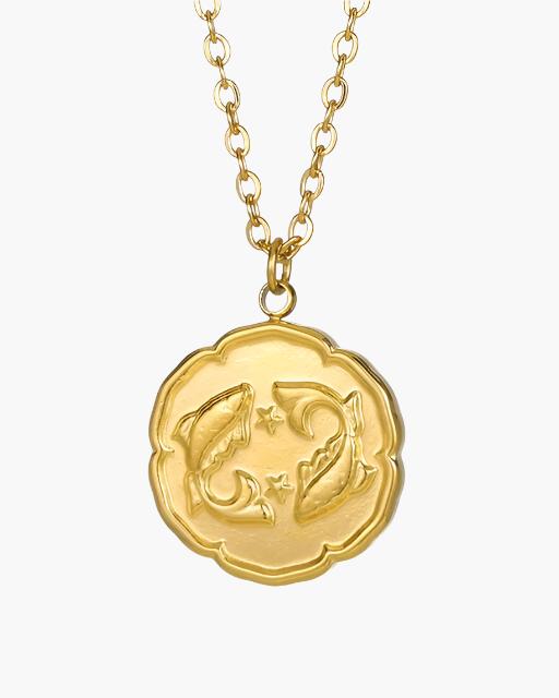 Gold Zodiac Pendant Necklace
