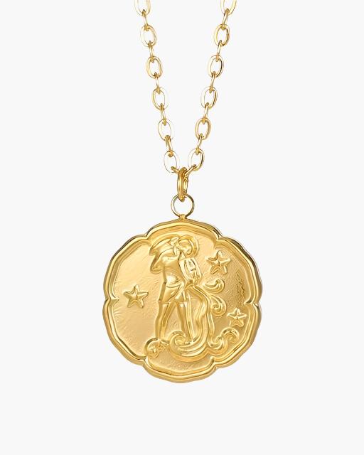 Gold Zodiac Pendant Necklace