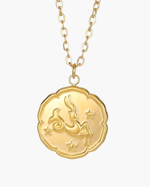 Gold Zodiac Pendant Necklace