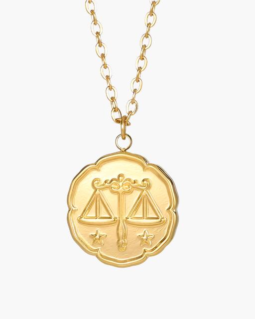 Gold Zodiac Pendant Necklace