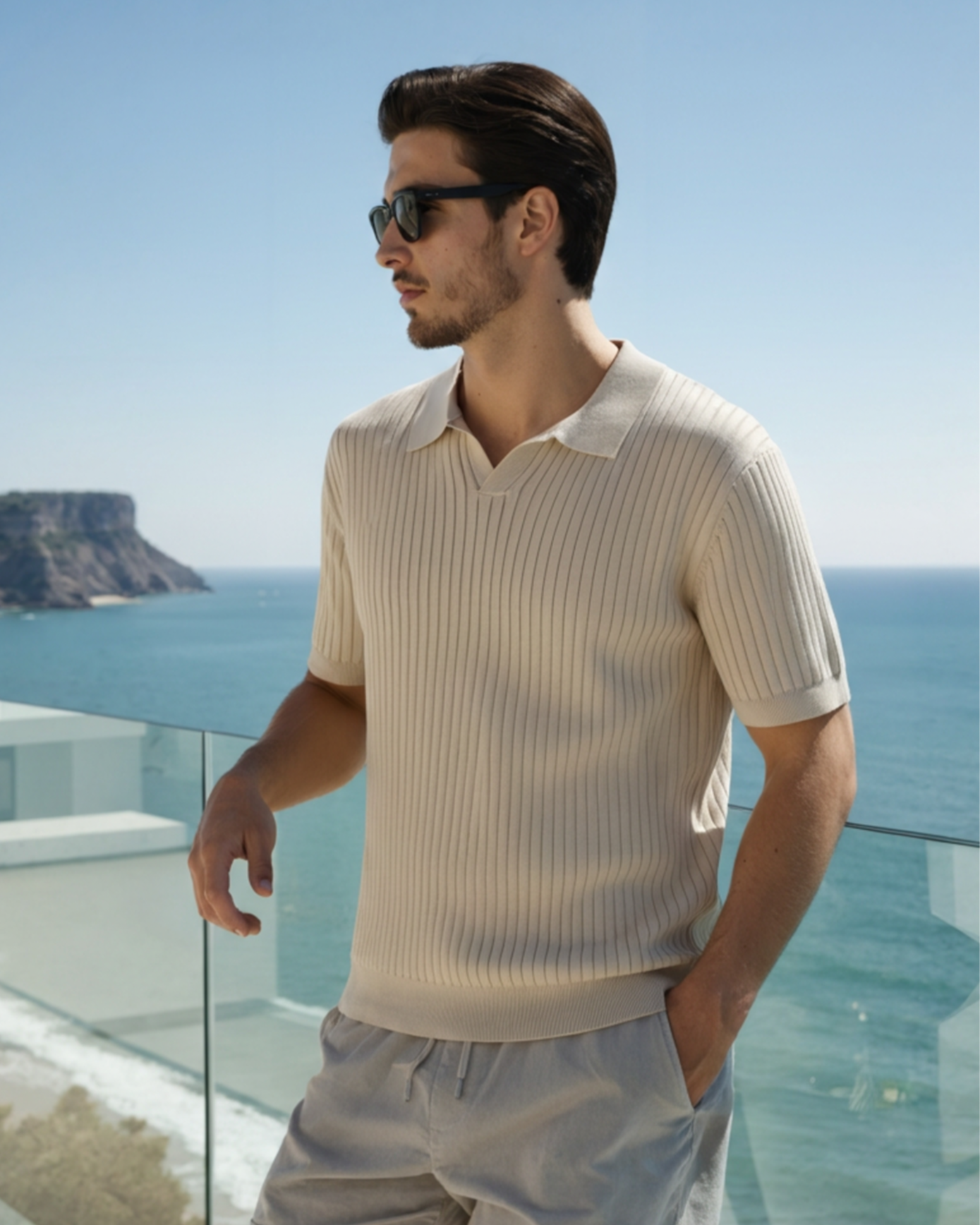 Exquisite Ribbed Polo